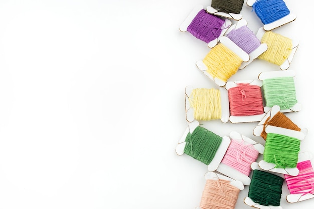 Selection of embroidery threads and needles