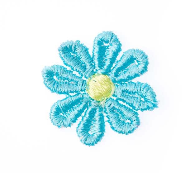 Embroidered floral patch